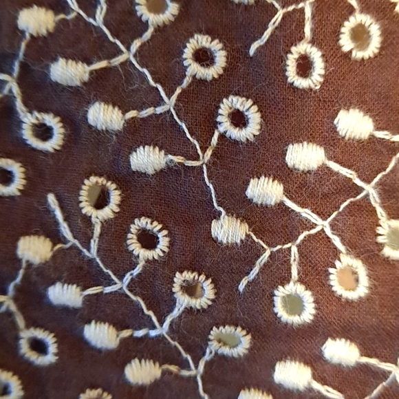 Max Studio Sundress with Beautiful Brown and white Floral Eyelet Material Small - Picture 8 of 9